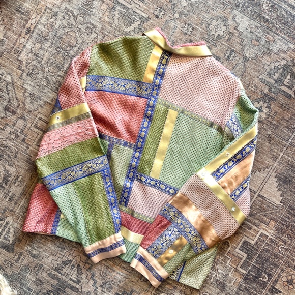 Vintage Midnight Velvet patchwork jacket sz XL - Picture 9 of 10